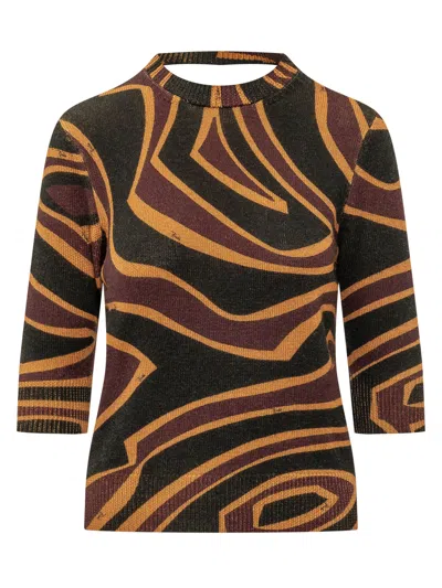 Pucci Printed Wool Top In Multi