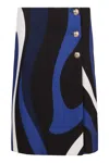 Pucci Abstract-pattern Print Midi Skirt In Blue