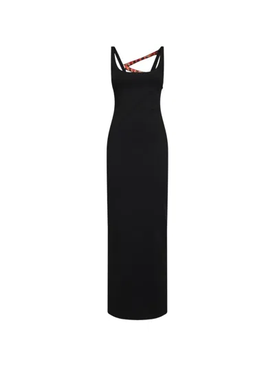 Pucci Printed-strap Open-back Maxi Dress In Black