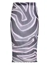 Pucci Prnted Tulle Longuette Midi Skirt Clothing In Blue
