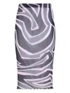 Pucci Prnted Tulle Longuette Midi Skirt Clothing In Purple