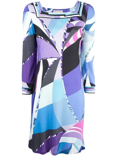 Pucci Psychedelic Print Dress In Purple