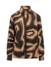 Pucci Multicolor Silk Pattern Shirt In Brown
