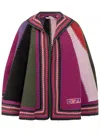 Pucci Stylish Knit Cape With Collar And Hem In Multi