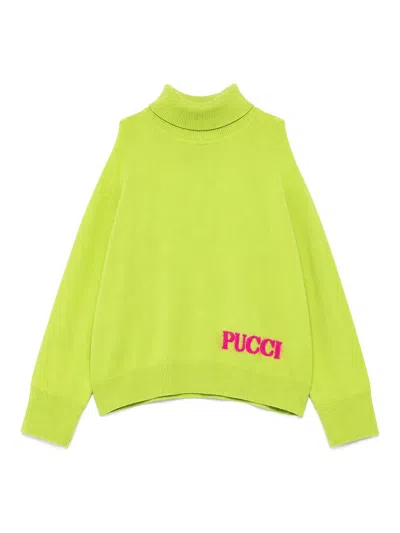 Pucci Kids' Pullover With Logo In Green