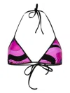 Pucci Marmo-print Triangle Bikini Top In Purple