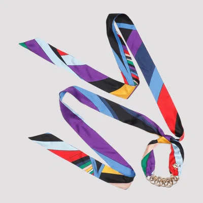 Pucci Purple Silk Bandeau Chain Bracelet In Multicolour