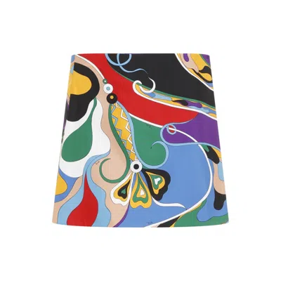 Pucci Purple Silk Skirt In Multicolour