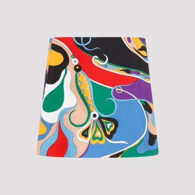 Pucci Purple Silk Skirt In Multicolour