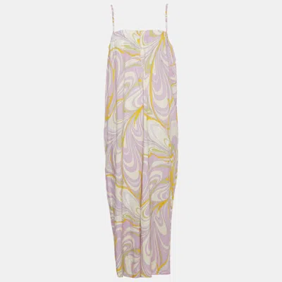 Pre-owned Pucci Purple Swirling Print Jumpsuit L