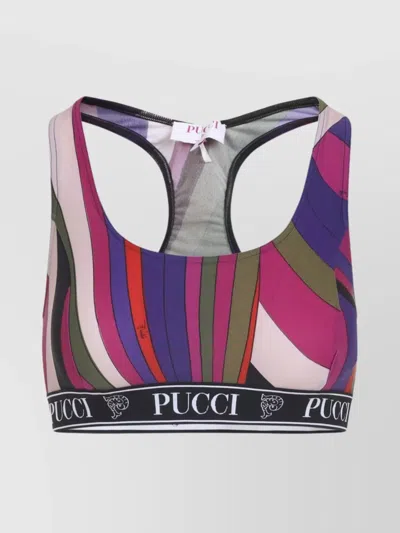 Pucci Racerback Polyamide Fashion Top In Multi