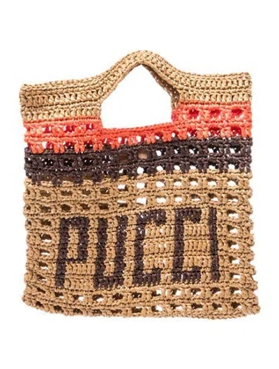 Pre-owned Pucci Raffia Tote In Neutrals