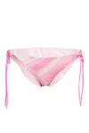 Pucci Rainbow Print Lace-up Bikini Bottoms In Pink
