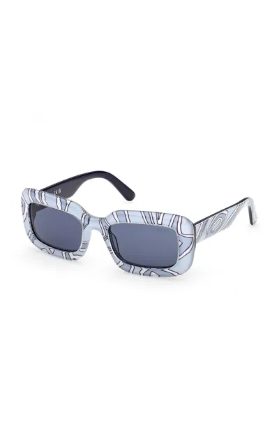 Pucci Rectangle-frame Acetate Sunglasses In Blue