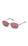 Pucci Rectangle-frame Metal Sunglasses In Pink