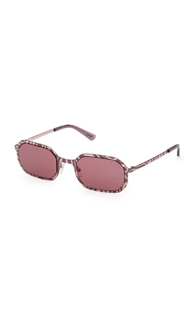Pucci Rectangle-frame Metal Sunglasses In Pink