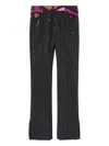 Pucci Rhinestone-embellished Pinstripe Trousers In Black