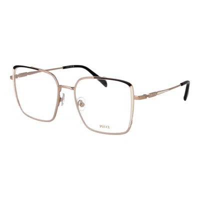 Pucci Rose Gold Metal Glasses (frames) In Multi