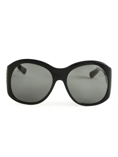 Pucci Round-frame Logo-detail Sunglasses In Black