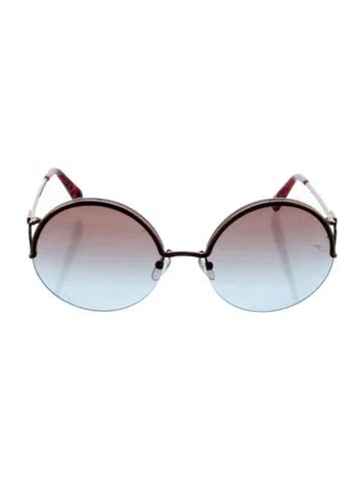 Pre-owned Pucci Round Gradient Sunglasses In Gold