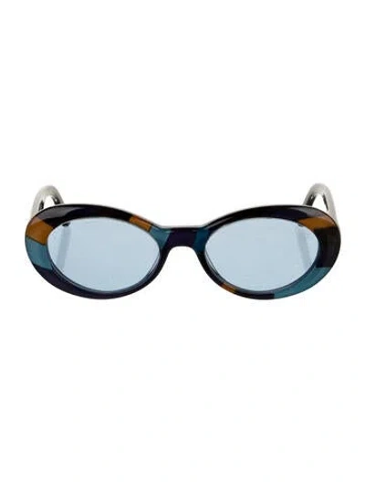 Pre-owned Pucci Round Tinted Sunglasses In Blue