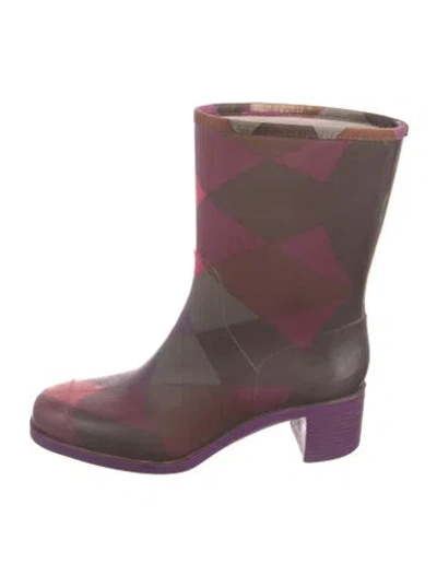 Pre-owned Pucci Rubber Printed Rain Boots In Brown