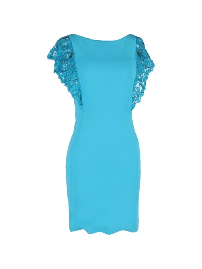 Pre-owned Pucci Ruffle-sleeve Mini Dress In Blue