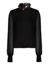 Pucci Ruffled Balloon-sleeve Blouse In Black