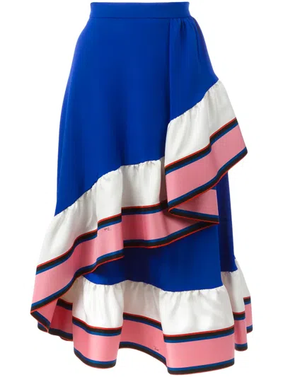 Pucci Ruffled Detail A-line Skirt In Blue
