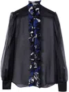 Pucci Ruffled Silk Shirt In Black