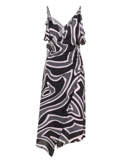 Pucci Ruffled Swirl-print Dress In Multi