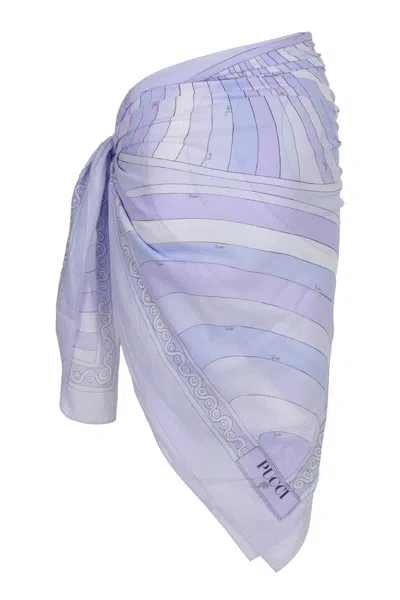 Pucci Sarong With Iride Print Lavander In Purple