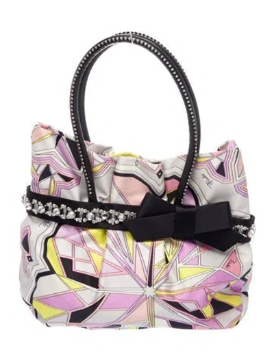 Pre-owned Pucci Satin Shoulder Bag In Multi