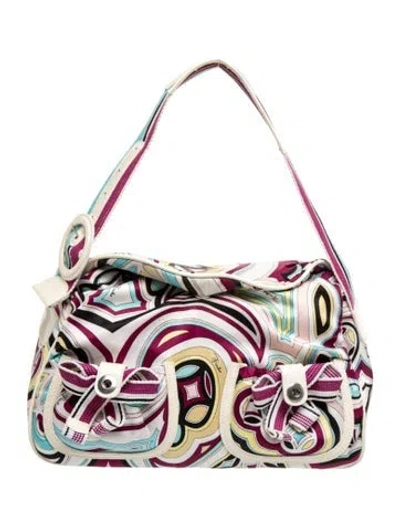 Pre-owned Pucci Satin Shoulder Bag In Purple