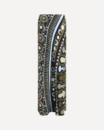 Pucci Satin Skirt With Solei Print In Multi