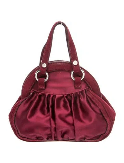 Pre-owned Pucci Satin Top Handle Bag In Burgundy