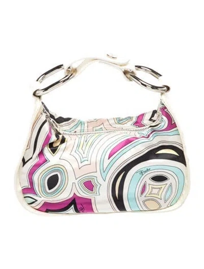 Pre-owned Pucci Satin Top Handle Bag In Multi
