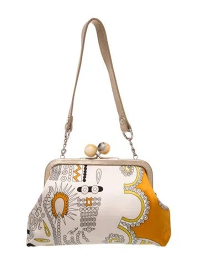 Pre-owned Pucci Satin Top Handle Bag In Neutral