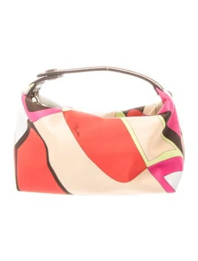 Pre-owned Pucci Satin Top Handle Bag In Pink