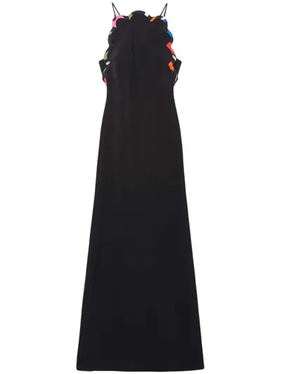 Pucci Scallop-trim Maxi Dress In Black