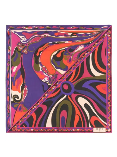 Pucci Printed Silk-twill Scarf In Multi