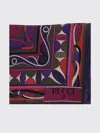 Pucci Geometric-print Frayed Scarf In Red