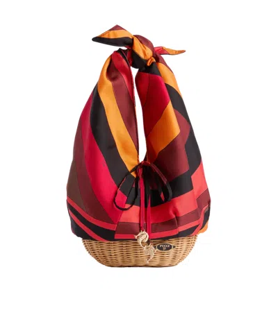 Pucci Scarf-knot Tote Bag In Red