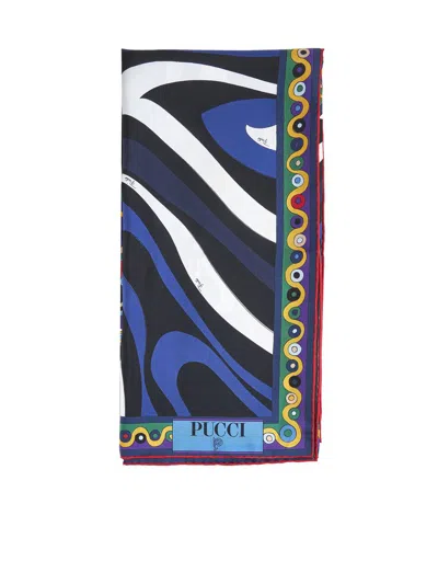 Pucci Scarves & Wraps In Navy/rosso