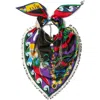 Pucci Printed Silk Scarf In Black/purple