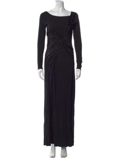 Pre-owned Pucci Scoop Neck Long Dress In Black