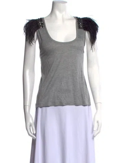 Pre-owned Pucci Scoop Neck Sleeveless Top In Grey