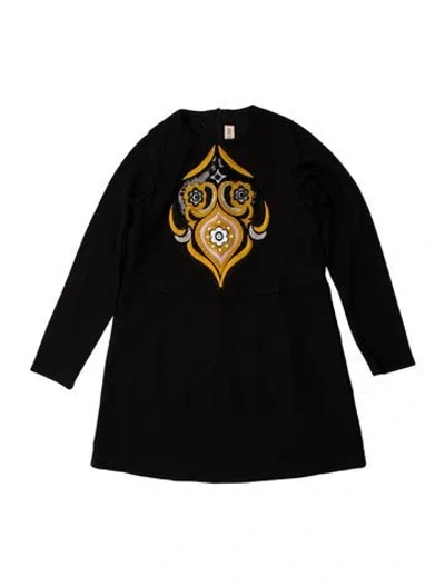 Pre-owned Pucci Scoop Neck Three-quarter Sleeve Bodysuit In Black