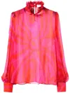 Pucci Semi-sheer Silk Chiffon Blouse In Pink