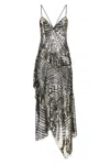 Pucci Long Dress With Sheer Overlay And Sequins In Black